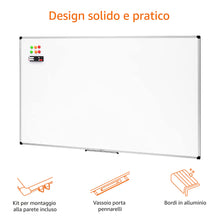 Carica l&#39;immagine nel visualizzatore di Gallery, Amazon Basics Lavagna bianco, cancellabile a secco, con supporto porta-pennarelli e bordi in alluminio, 90 cm x 60 cm