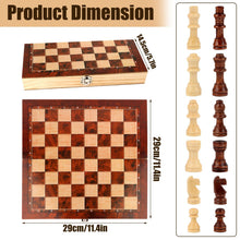 Carica l&#39;immagine nel visualizzatore di Gallery, talifoca 3 in 1 Scacchiera in Legno, Scacchiera Pieghevole Chess Board Set, pieghevole portatile set scacchiera, per bambini adulti festa di viaggio 29x29 cm