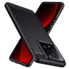 Carica l'immagine nel visualizzatore di Gallery, Custodia Cover per Xiaomi 13T/13T Pro,Spazzolata e Fibra di Carbonio Morbido Silicone TPU Cover,Antigraffio, Antiscivolo