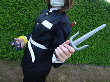 Carica l'immagine nel visualizzatore di Gallery, Set Armi Ninja per Bambini con Zaino, Spada Katana e Coltelli Giocattolo, Accessori Costume Ninja Samurai Giapponese, Co