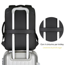 Carica l'immagine nel visualizzatore di Gallery, Zaino Porta PC Borsa per PC Portatile Custodia Computer Notebook Laptop Con Attacco USB Uomo Scuola Lavoro Casual Nero KM1