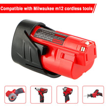 Carica l'immagine nel visualizzatore di Gallery, Waitley 2X Batteria 12V 3,0Ah per Milwaukee M12, Li-ion