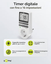 Carica l'immagine nel visualizzatore di Gallery, goobay 64900 Timer digitale 10 programmi giornalieri/modalità casuale antieffrazione/programmabile/3680 W a 230 V (AC) e