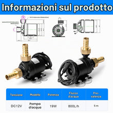 Carica l'immagine nel visualizzatore di Gallery, Portatile Mini Pompa Acqua, Pompa Acqua DC 12V 800L/H 5M Pompa Sommersa