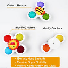 Carica l'immagine nel visualizzatore di Gallery, Fousenuk 3 Pezzi Spinner Bambini, Gioco Giochi Seggiolone Ventosa, Ventosa Spinner Giocattoli, Giocattolo per Ventosa, Ventose Girevoli Giocattoli per Bambini,Giocattoli Sensoriali per Bambini