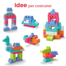 Carica l'immagine nel visualizzatore di Gallery, MEGA BLOKS Grande Borsa da Set da costruzione con 60 grandi mattoncini colorati e 1 custodia, set regalo giocattolo per bambini da 1 anno in su. DCH54