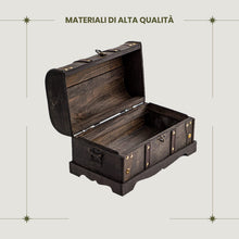 Carica l'immagine nel visualizzatore di Gallery, Brynnberg, Columbus, Cofanetto in Legno a Forma di Baule, Stile coloniale, Scrigno dei Pirati, con Lucchetto, 31 x 18 x 18 cm
