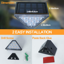 Carica l'immagine nel visualizzatore di Gallery, LED Luci Solari per Esterni, IP67 Impermeabile LED Solare Lampada da Scala Bianca Calda 3000K, Illuminazione Scale per C
