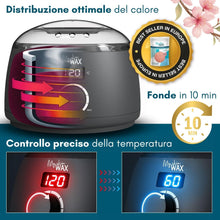 Carica l'immagine nel visualizzatore di Gallery, My Skin WAX - Scaldacera professionale con ciotola in silicone, riscaldatore digitale per cera calda: kit ceretta senza 