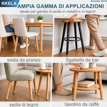Carica l'immagine nel visualizzatore di Gallery, Gommini per Sedie Rotondi 16 pezzi Con feltrini aggiornato ispessito