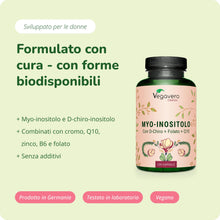 Carica l'immagine nel visualizzatore di Gallery, Vegavero Myo Inositolo e D-Chiro Inositolo, con Cromo, Zinco, Folato 5-MTHF, Vitamina B6 e Coenzima Q10, PCOS e Ovaio Po