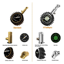 Carica l&#39;immagine nel visualizzatore di Gallery, Manometro Pressione Gomme,ATsafepro Manometro pneumatici 4 bar 60psi certificato ANSI B40.1 preciso con ampio quadrante luminoso 2&quot; Manometro meccanico professionale per moto, auto, camion