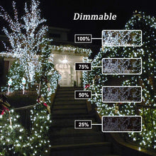Carica l'immagine nel visualizzatore di Gallery, NEXVIN Luci Albero di Natale Bianco Freddo 20M 200LED Catena Luminosa con 8 Modalità, Funzione Timer e Memoria, Collegabile, Luci Natalizie da Esterno ed Interno, Cavo Trasparente