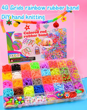 Carica l&#39;immagine nel visualizzatore di Gallery, TONZACK 40 Kit Braccialetti Elastici a Griglia,Più Di 2800 Pezzi Braccialetti Colorati,Regali Di Natale Per Bambini Premium Fai-Da-Te,Con Vari Accessori Perline e Telai,In 32 Colori