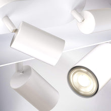 Carica l'immagine nel visualizzatore di Gallery, B.K.Licht Faretto da parete o soffitto orientabile, attacco per lampadina GU10 non inclusa, plafoniera in metallo bianco