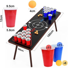 Carica l'immagine nel visualizzatore di Gallery, Faburo Tappeto da Gioco per Bere Birra-Pong (1.8 x 0.6 m), Birra Pong Tazze