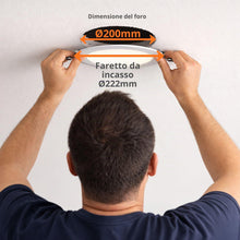 Carica l'immagine nel visualizzatore di Gallery, JANDEI – Confezione da 5 faretti LED da incasso rotondi, 18W, 1500 lumen, extrapiatti 13 mm, foro di montaggio Ø200-205 