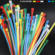 Carica l'immagine nel visualizzatore di Gallery, 100 Pezzi Fascette Plastica Riutilizzabili 200 x 4.8 mm, Fascette Colorate, Fascette Elettricista Autobloccanti Resisten
