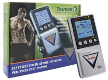 Carica l&#39;immagine nel visualizzatore di Gallery, TESMED elettrostimolatore Muscolare Max 7.8 Power con 8 elettrodi- 125 tipologie di trattamenti: Addominali, potenziamento, Aumento Muscolare, estetica, Massaggi Benessere