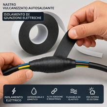 Carica l'immagine nel visualizzatore di Gallery, RASMACOR Nastro Autoagglomerante Nero 19 mm x 9,15 m Impermeabile