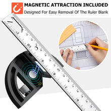 Carica l'immagine nel visualizzatore di Gallery, Preciva Goniometro Angolare 0-180° Acciaio Inox con Righello 30cm - Strumento Essenziale per Falegnameria e Misurazioni 