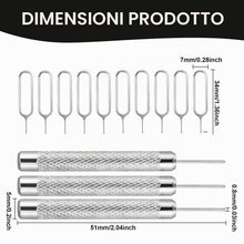 Carica l'immagine nel visualizzatore di Gallery, 10 aghi per scheda SIM, strumento di rimozione della scheda SIM, supporto per schede SIM, spillo, strumento di rimozione