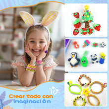 Carica l&#39;immagine nel visualizzatore di Gallery, Uolifrem Elastici per Braccialetti Bambini, 29 Colori Elastici Braccialetti Kit, Fai Da Te Loom Bands Kit con Accessori，Starter kit di elastici, Regalo per Ragazze e Ragazzi