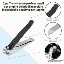 Carica l'immagine nel visualizzatore di Gallery, Set di 2 tagliaunghie per unghie spesse, tagliaunghie in acciaio inox, tagliaunghie e tagliaunghie con grande per uomo e