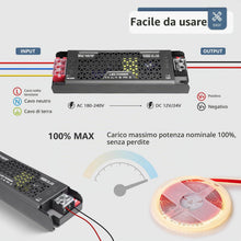 Carica l'immagine nel visualizzatore di Gallery, 24V 200W Dimmerabile Alimentatore LED, Ultra Sottile Trasformatore LED Driver AC 220V a DC 24 Volt 8,3A 200W Trasformato
