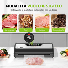 Carica l'immagine nel visualizzatore di Gallery, Bonsenkitchen Macchina Sottovuoto Alimenticon Taglierina Integrata e Vano Porta Sacchetti per Cottura Sous Vide e Preparazione Pasti | 4 Modalità | 1 Rotolo di Sacchetto e 5 Sacchetti, Nero