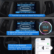 Carica l'immagine nel visualizzatore di Gallery, LENCENT Trasmettitore FM Bluetooth 5.3, PD 20W &amp; QC 3.0 18W Ricarica Veloce, Adattatore Bluetooth per Auto, Wireless FM Radio, Cancellazione del Rumore, Chiamate in Vivavoce, Hi-Fi Musica, 7 Luci LED