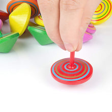 Carica l&#39;immagine nel visualizzatore di Gallery, ZOEON 30 Pezzi Trottola in Legno, Giroscopio in Legno Colorati Artigianali Set per Bambini