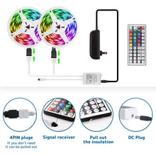 Carica l'immagine nel visualizzatore di Gallery, Dual Outputs 44 Tasti Luci LED Telecomando 4 Pin 2 Porte RGB Controller Box Telecomando IR Wireless per 3528 5050 Strisc