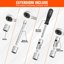 Carica l'immagine nel visualizzatore di Gallery, ValueMax Set di 46 Chiavi a Bussola Cr-V, Chiavi a Cricchetto da 1/4", Cassetta degli Attrezzi, Chiavi a Cricchetto con 