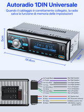 Carica l'immagine nel visualizzatore di Gallery, RDS Autoradio Bluetooth 5.0 Vivavoce, Chismos FM/AM Bluetooth Autoradio con telecomando, Supporto due USB/AUX in/SD/TF/WMA/WAV/MP3 Player, 1 DIN Stereo Radio 4x65W Supporto iOS Android