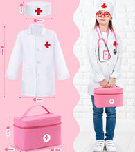 Carica l&#39;immagine nel visualizzatore di Gallery, Ophy Valigetta Dottore Bambini, kit Dottoressa Bambina per Ragazze e Ragazzi di 3, 4, 5Anni, Kit Medico Giocattolo con Stetoscopio, Kit Dottore Bambino,Gioco di Ruolo per bambina estivo Performance