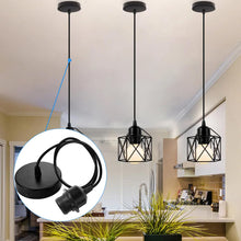 Carica l'immagine nel visualizzatore di Gallery, E27 Portalampada in Metallo Nero con Cavo da 150cm Portalampada da Soffitto