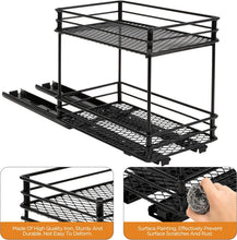 Carica l'immagine nel visualizzatore di Gallery, Cozary Porta Spezie Per Cucina, Portaspezie Per Cucina Estraibile A 2 Livelli – Cassetto Estraibile Cucina Con Cuscinetti A Sfere, 2 Metodi Di Montaggio (26 * 15 * 21.8cm)