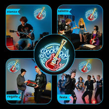 Carica l'immagine nel visualizzatore di Gallery, RuCvixkt Rock Roll Segno Neon per Decorazione Murale, LED Dimmabile con Chitarra Rock Roll per Studio Musicale, Salone, 