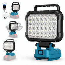 Carica l'immagine nel visualizzatore di Gallery, Faro LED Ricaricabile per Makita Batteria 18V, 6800LM, Due Porte USB