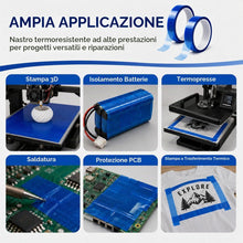 Carica l'immagine nel visualizzatore di Gallery, Nastro Alta Temperatura Kapton 2 Rotoli, 20mm x 30m Adesione Forte
