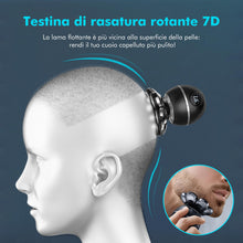 Carica l'immagine nel visualizzatore di Gallery, ETENTOUS Rasoio Testa Calva Uomo, 7D Rasoio Elettrico Barba Zero Autonomia