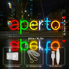 Carica l'immagine nel visualizzatore di Gallery, Insegne luminose aperto,Insegna LED aperta per negozio caffetteria