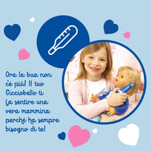 Carica l&#39;immagine nel visualizzatore di Gallery, Cicciobello Bua, Bambola Interattiva con Accessori, Giochi Bambini 2 anni, Cicciobello con Accessori per la Cura Come Termometro e Stetoscopio, Usa il Ciuccio per Farlo Smettere di Piangere!