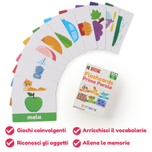 Carica l'immagine nel visualizzatore di Gallery, Flashcards Prime Parole | Learnworx Flashcard per Bambini 1-3 Anni | 101 Carte Prime Parole | Sviluppo Linguaggio | +12 