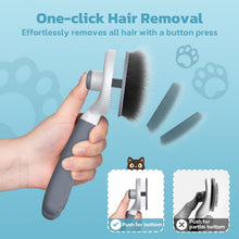 Carica l'immagine nel visualizzatore di Gallery, Zivacate Brosse Chat Brosse Chien[Prise ergonomique &amp; nettoyage en un clic &amp; Patented Design] Outil pour chiens/chats/lapins à poil court et long, Chien Accessoires(gris)