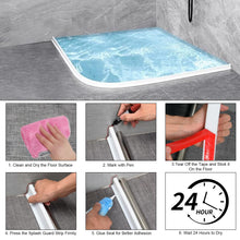 Carica l'immagine nel visualizzatore di Gallery, Barriera Doccia 2 M Soglia Doccia Silicone Doccia Autoadesivo Bordo Vasca da Bagno Pieghevole Barriera per Doccia Bordo 