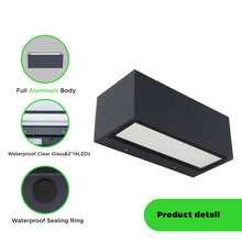 Carica l'immagine nel visualizzatore di Gallery, LUTEC Outdoor LED moderno Up Down Wall Light, lampada da parete esterna in alluminio antiruggine, 1230LM 4000K Cool Whit