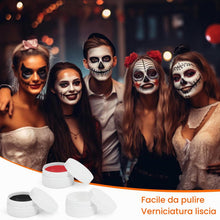 Carica l'immagine nel visualizzatore di Gallery, Trucchi Halloween, 150g Trucco Bianca Nero Rosso, Pittura per Viso e Corpo, Joker Vampiro Cosplay Scheletro Trucco Effet