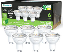 Carica l'immagine nel visualizzatore di Gallery, Classe A Lampadine GU10 LED Spot,1.9W (Equivalenti a 50W),345 Lumen, 2700K Luce Calda,Risparmio Energetico LED GU10,Bass